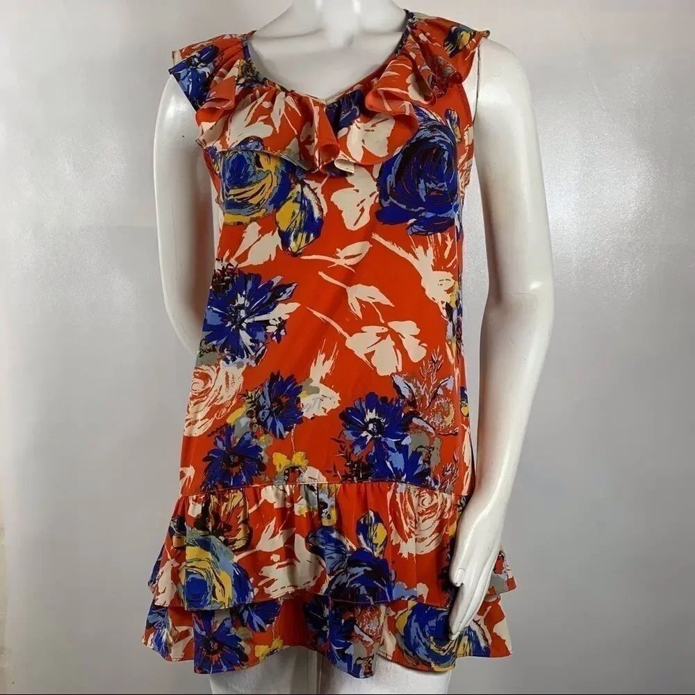 3For$20 Style Co Floral Dress Orange/Blue   Size:S